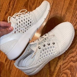 Michael Kors White Woven Sneakers
